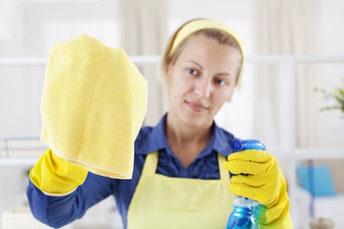 Commercial cleaner maintaining a Maidavale office reception area